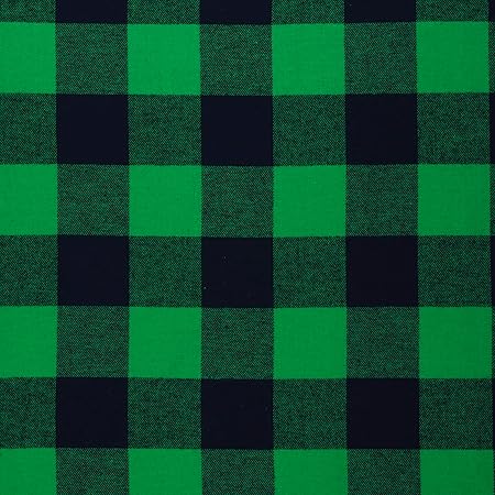 MOOK FABRICS Yarn Dyed Flannel Buffalo Plaid, Green, 15 Yard Bolt