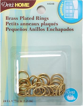 Dritz Home 44348 Brass Plated Rings, 1/2-Inch (24-Piece)