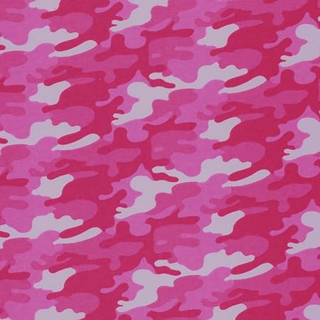 MOOK FABRICS Flannel PRT Camo, Hot Pink, 5 Yard Precut