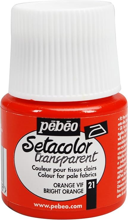 Pebeo Setacolor Light Fabrics Paint 250-Milliliter, Orange