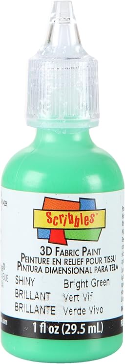 Scribbles 13903 3D Fabric Paint Shiny, Green