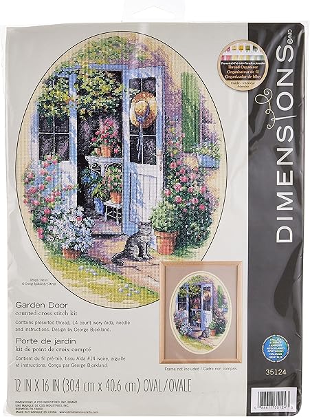 Wilton Dimensions Needlecrafts Counted Cross Stitch, Garden Door, Ivory