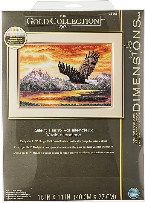 Dimensions Gold Collection Counted Cross Stitch Kit, The Silent Flight, Beige Aida, 16'' x 11'', multi-colored, 18 Count