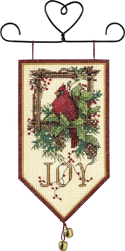 Dimensions Needlecrafts 8822 Counted Cross Stitch, Cardinal Joy Mini Banner