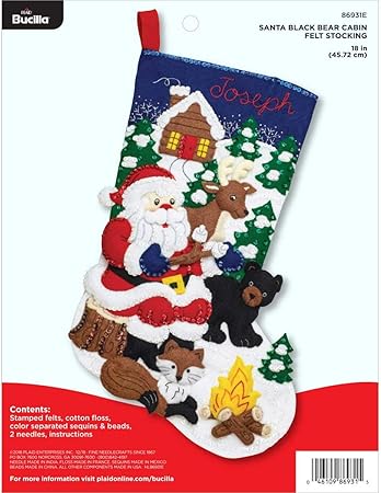 Bucilla Felt Stocking Applique Kit, 18