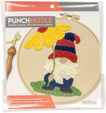 Dimensions Floral Gnome Punch Needle Set for Beginners, 8