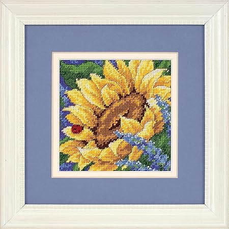 Dimensions Needlepoint Kit, Sunflower and Ladybug Floral Needlepoint, 5