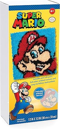 Dimensions 72-75279 Nintendo's Super Mario Brothers Latch Hook Kit for Beginners, 12