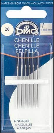 DMC 1768-20 Chenille Hand Needles, 6-Pack, Size 20