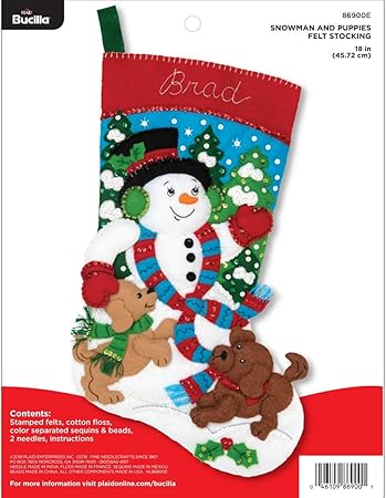 Bucilla Felt Applique Christmas Stocking Kit, 18