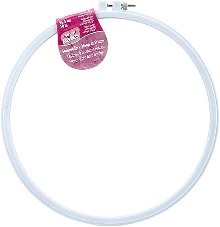 Susan Bates Plastic Deluxe Super Grip Embroidery Hoop, 10-Inch,White