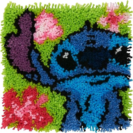 Dimensions 72-75542 Disney's Lilo and Stitch Latch Hook Kit for Beginners, Finished 12'' x 12'', Multicolor