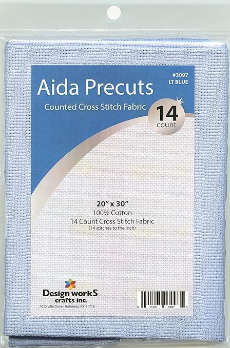 Design Works Crafts Light Blue Aida Fabric