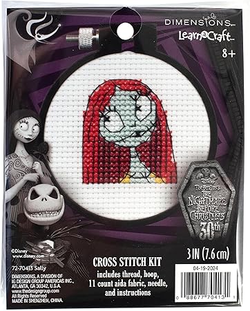 Dimensions 72-70413 Disney Tim Burton's The Nightmare Before Christmas Sally Mini Beginner's Counted Cross Stitch Kit, 3