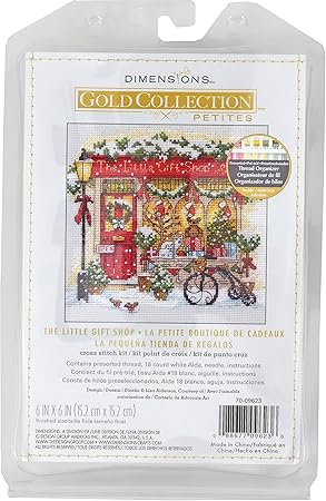 Dimensions 70-09623 Petite Gold Collection The Little Gift Sho[ Advanced Counted Cross Stitch Kit, 6