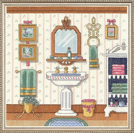 Janlynn 06-0101 Victorian Sink 14 Count Counted Cross Stitch Kit, 10