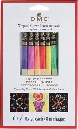 DMC Light Effects Floss Pack 8.7yd 6/Pkg, Tropical Glow