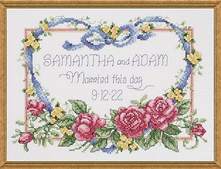 Janlynn 056-0193 Cross Stitch Kit, 8-Inch by 10-Inch, Married This Day , White