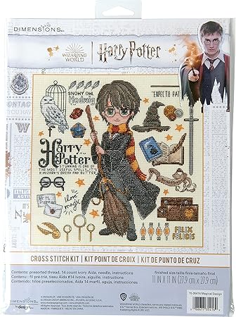 Dimensions 70-35416 Magical Design Harry Potter Counted Cross Stitch Kit for Beginners, 11