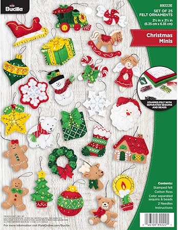 Bucilla Felt Applique Ornament Kit, 2.5