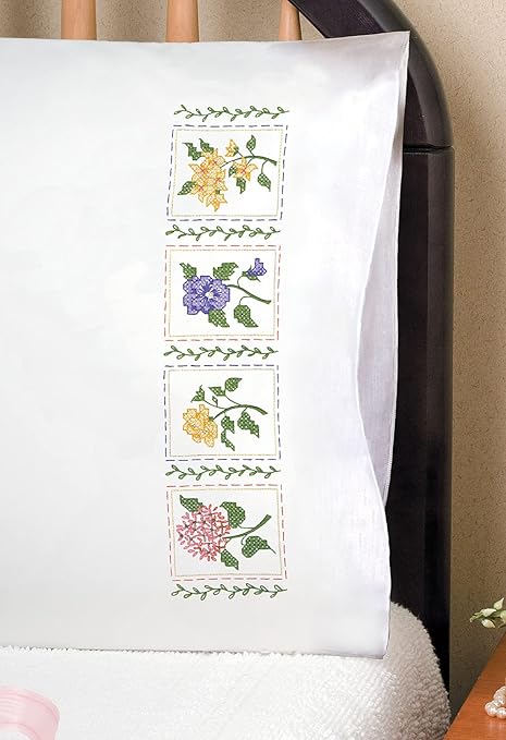 Tobin Flower Patch Stamped for Embroidery Pillowcases 20