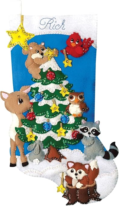 Design Works Crafts Felt Stocking Forest Friends