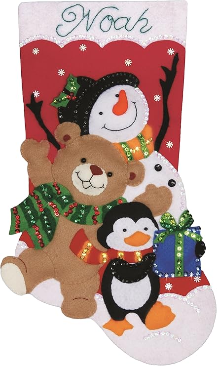 Design Works Crafts Holiday Friends Felt Stocking Kit, 18