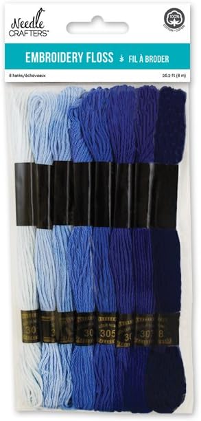 Needlecrafters Cotton Embroidery Floss, 8m, Blues