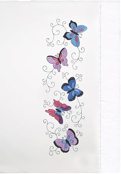 Tobin Stamped Pillowcases, Butterflies, 20