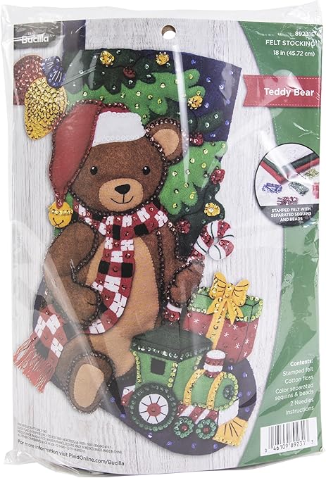 Bucilla Felt Applique Christmas Stocking Kit, 18