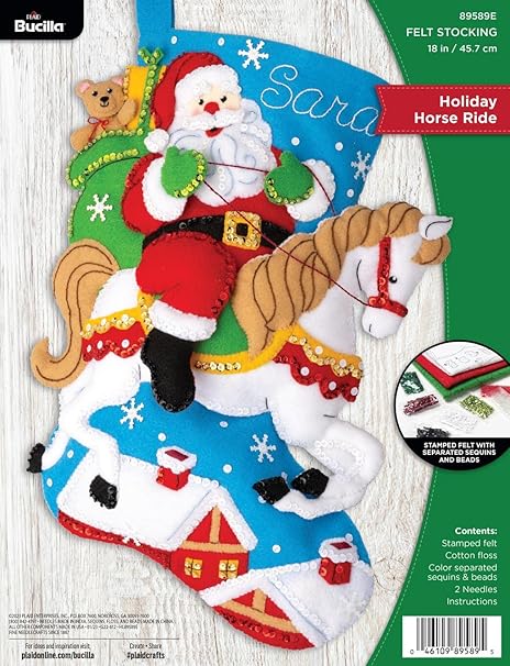 Bucilla, Holiday Horse Ride, Felt Applique 18