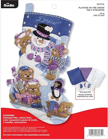 Bucilla 86975E Playing in the Snow Felt Applique Kit