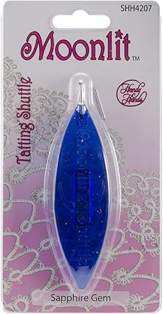 Handy Hands Moonlit Tatting Shuttle with Hook, Sapphire Gem