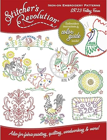 Stitcher's Revolution Folksy Farm Iron-On Transfer Pattern for Embroidery