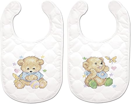 Tobin Bears Stamped for Cross Stitch Baby Bibs Kit 14