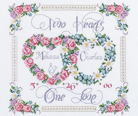 Janlynn RGRAMP.47728 Two Hearts, One Love Counted Cross Stitch Kit-14