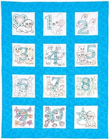 Jack Dempsey Needle Art Numbers 1,2,3 Nursery Quilt Blocks