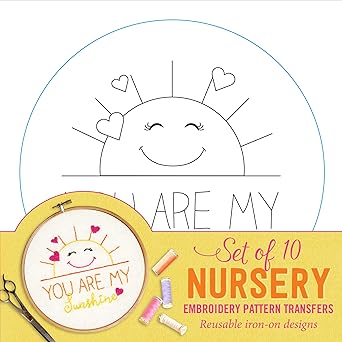 Nursery Embroidery Pattern Transfers (set of 10 hoop designs!)