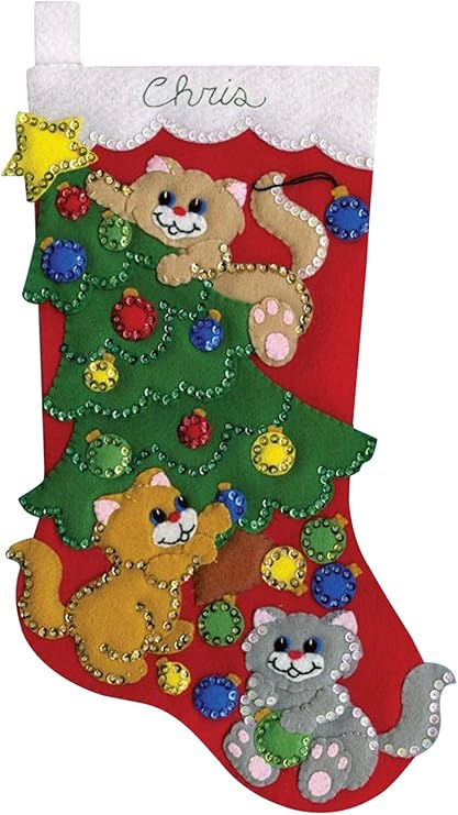 Tobin Decorating Kittens Felt Stocking Kit, Multi