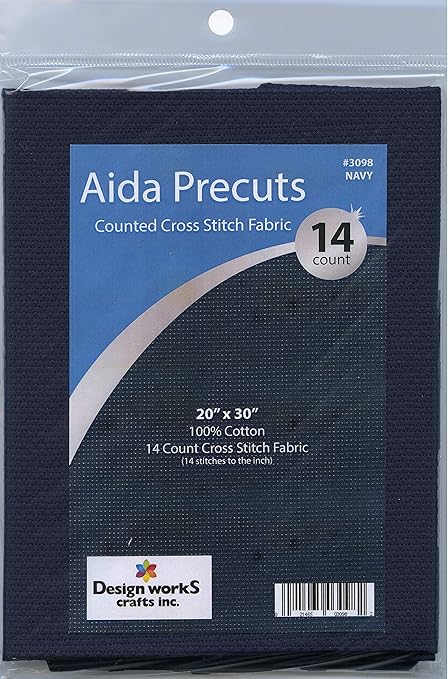 Design Works Crafts Pre-Cut Aida Fabric, Navy