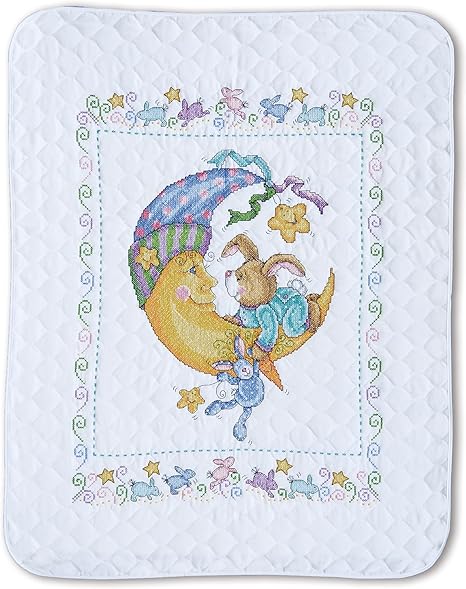 Design Works Crafts T21761 Tobin Stamped Baby Quilt, Bunny, 34