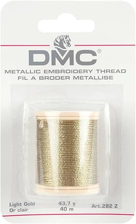 DMC 282Z Metallic Embroidery Thread, 43.7-Yard, Light Gold