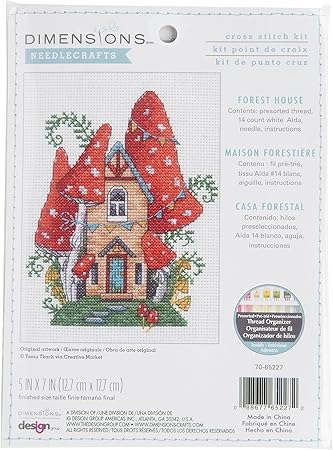 Dimensions Forest House Counted Cross Stitch Kit for Beginners, 5