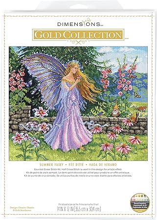 Dimensions 70-35410 Gold Collectiom Summer Fairy Counted Cross Stitch Kit, 14