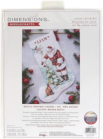 Dimensions Magical Christmas Personalizable Counted Cross Stitch Stocking Kit, 16