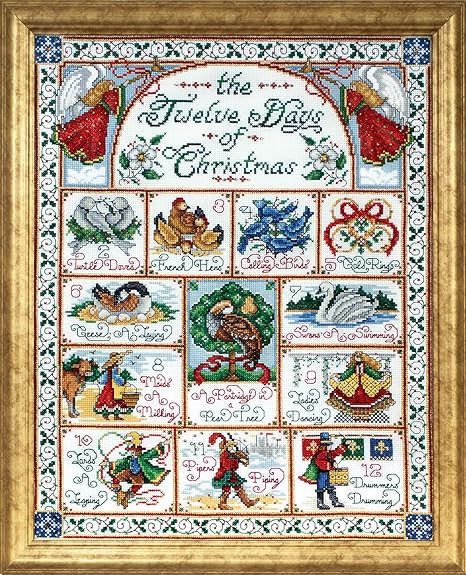 Design Works Crafts 5435 12 Days of Christmas Counted Cross Stitch Kit, 14 by 18