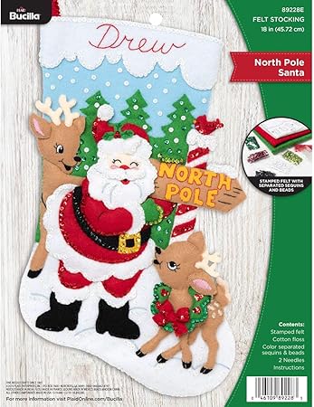 Bucilla Felt Applique Christmas Stocking Kit, 18