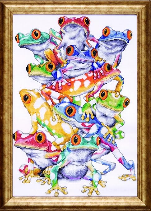 Design Works Crafts Tobin RZ09-01953E72-R3U1 Frog Pile Counted Cross Stitch Kit-11