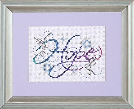 Tobin DW9796 14 Count Hope Counted Cross Stitch Kit, 5 by 7-Inch