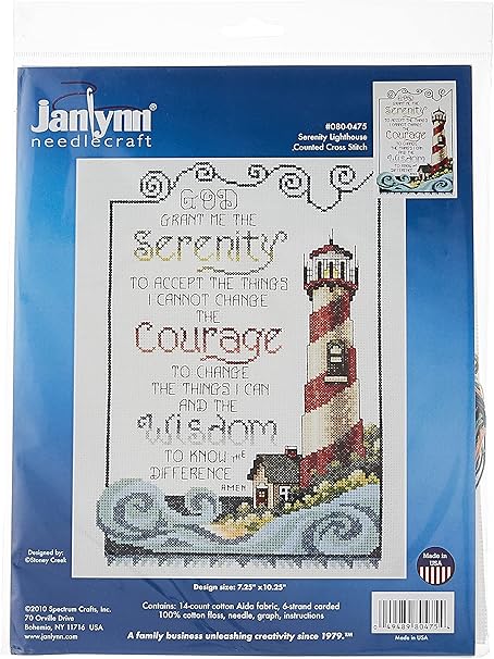 Janlynn Serenity Lighthouse Counted Cross Stitch Kit, Multi-Colored